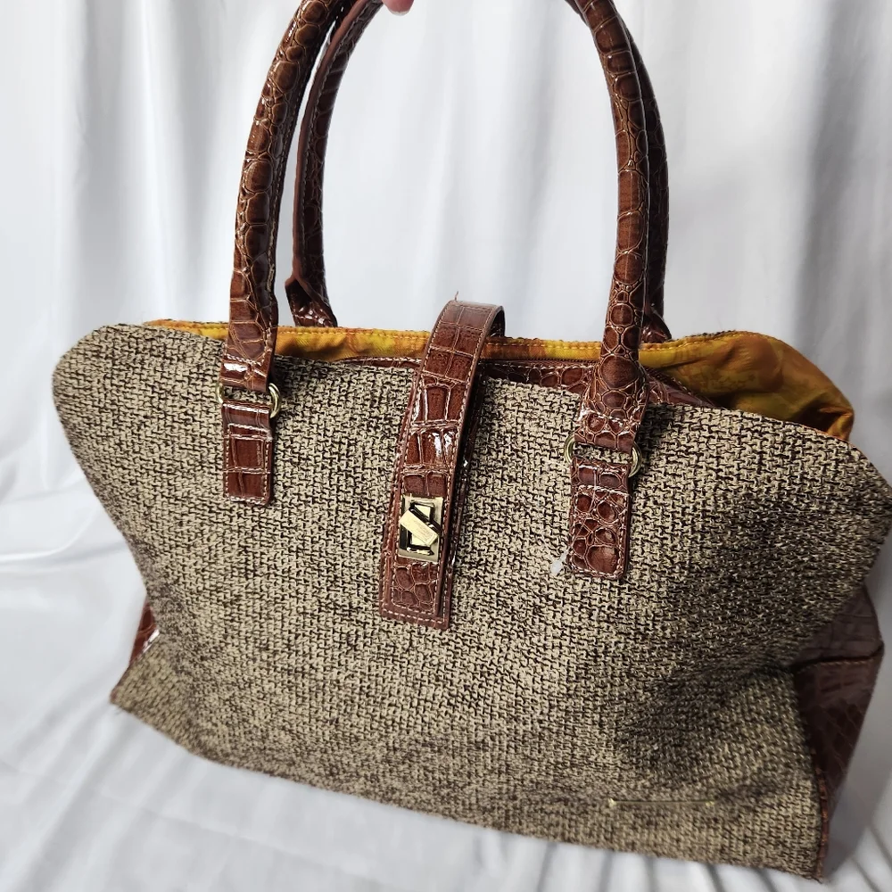 Samantha Brown Womens Metro Travel Bag Tote Croc Embossed